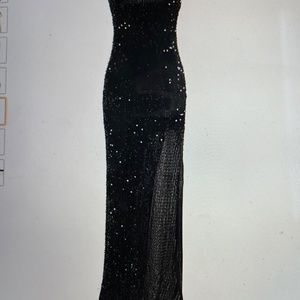 BerryGo Women's  V Neck Bodycon Sequin Gown